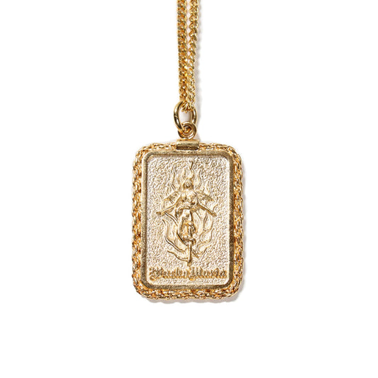 「快楽」の文字の造詣が魅力のプレートネックレス (ゴールド) WMGP-NL07-GOLD-Back