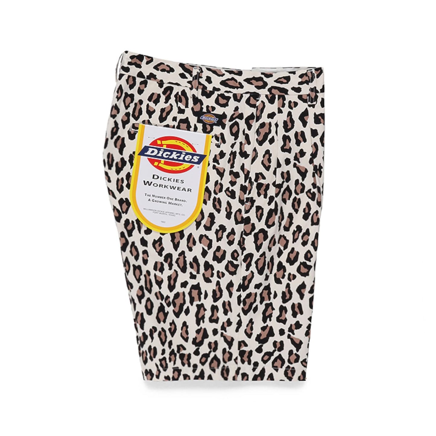 アメリカのワークカジュアルブランド「ディッキーズ」とのコラボレーションレオパードダブルプリーツショートトラウザー (アイボリー) DICKIES-WM-PT13-side