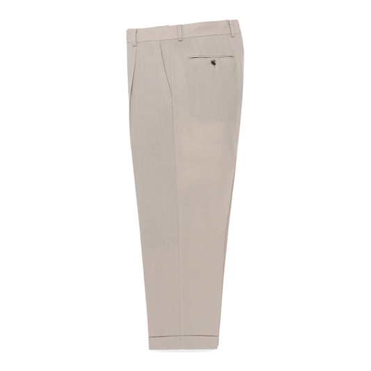 フランスの高級生地メーカー「ドーメル」社製の生地で仕立てたプリーツトラウザー タイプ2 (ライトベージュ) 23SS-WMP-TR05-Side