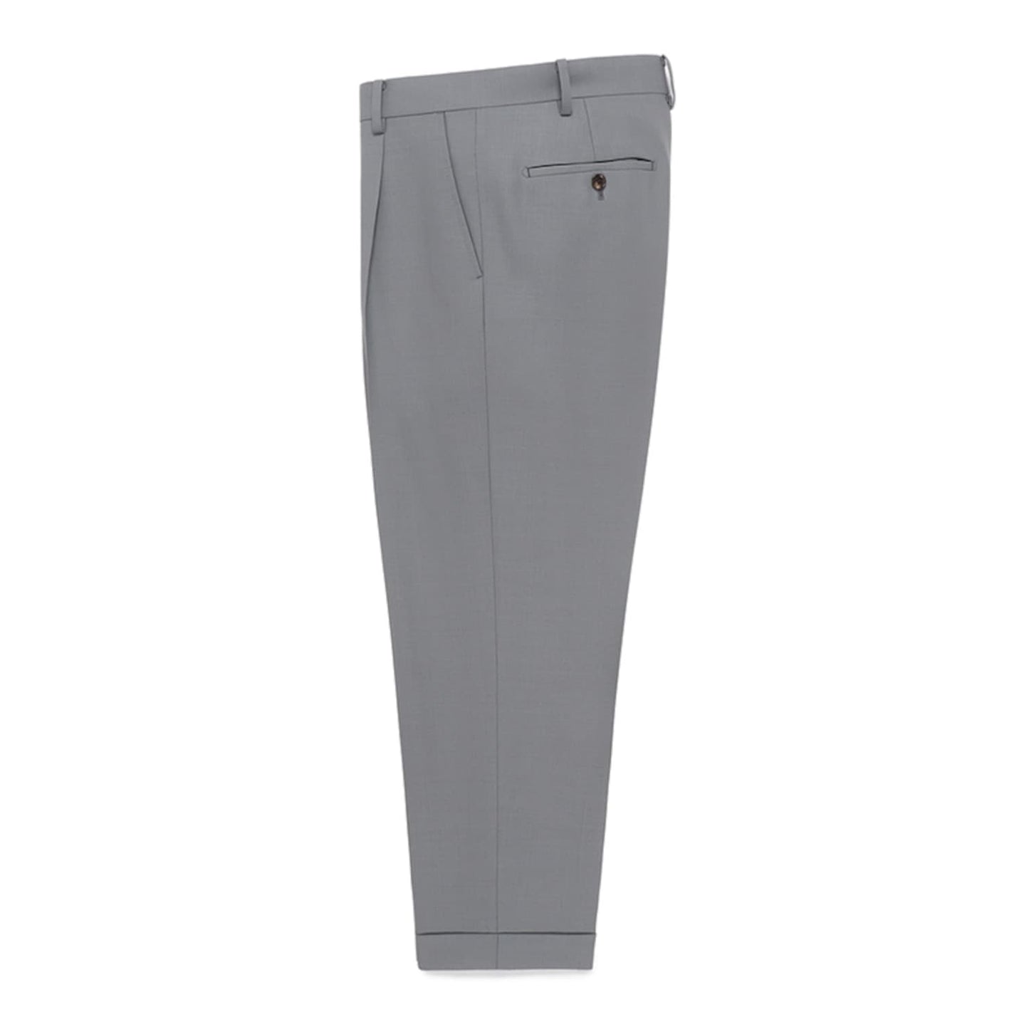 フランスの高級生地メーカー「ドーメル」社製の生地で仕立てたプリーツトラウザー タイプ2 (グレー) 23SS-WMP-TR10-Side