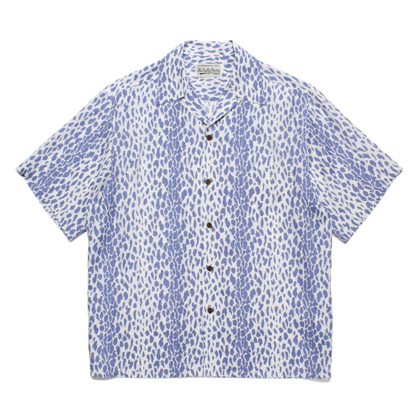 ワコマリア半袖レオパードオープンカラーシャツ (パープル) 23SS-WMS-HI01-Front