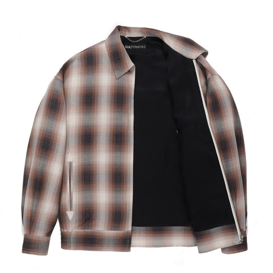 WACKO MARIA2024年春夏コレクション-絶妙なグラデーションのオンブレチェック生地で仕立てた50'sジャケット タイプ2 (ベージュ) 24SS-WMO-BL14-r