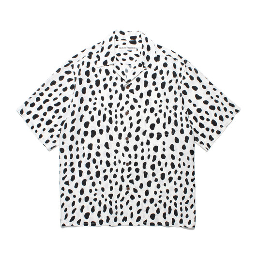 WACKO MARIA2024年春夏コレクション-レオパードの総柄ハワイアンシャツ タイプ2 24SS-WMS-HI02-WHITEBLACK