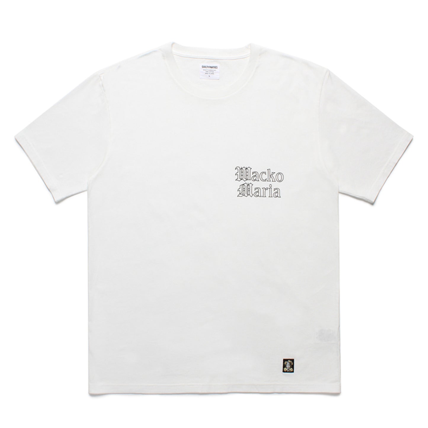WACKO MARIA2024年春夏コレクション-左胸にロゴプリントを施したスタンダードクルーネックTシャツ (タイプ1) 24SS-WMT-ST01-WHITE