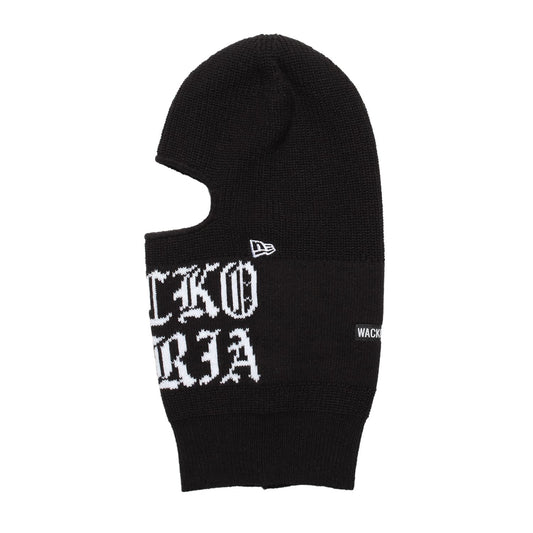 WACKO MARIA(ワコマリア)2025年秋冬コレクション「天国東京」から、アメリカのキャップブランド「NEW ERA(ニューエラ)」とのコラボレーション目出し帽、 NEW ERA / JACQUARD KNIT BALACLAVA 25FW-WMA-CP04。左サイド