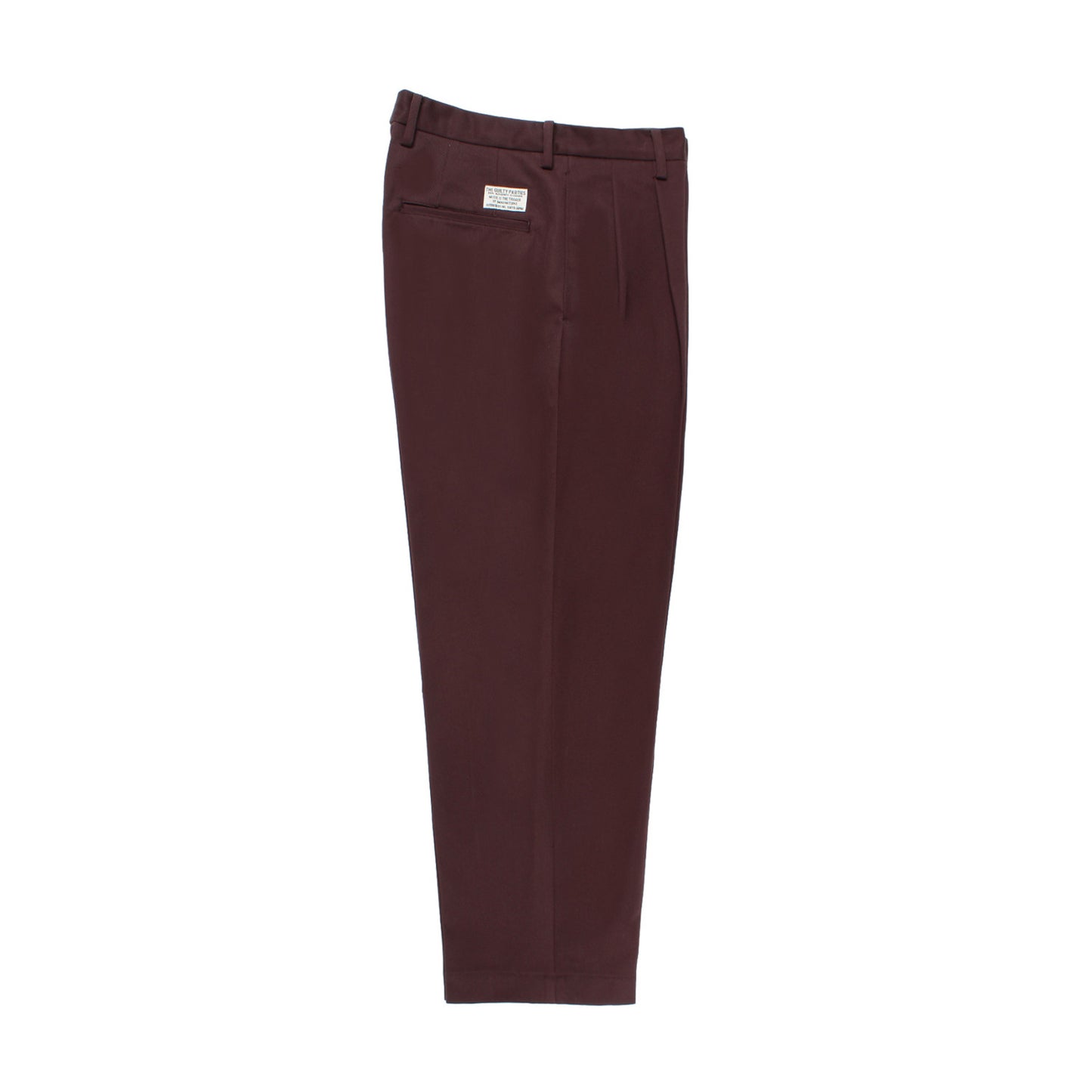 WACKO MARIA(ワコマリア)2025年秋冬コレクション「天国東京」から、ハリとコシのあるコットン100%の生地で仕立てたチノトラウザーDOUBLE PLEATED CHINO TROUSERS(通称ツータックチノ)25FW-WMP-PT01 のバーガンディーを入荷しました