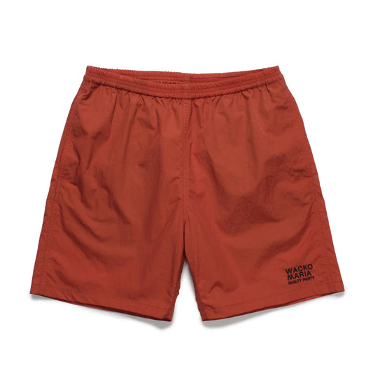 WACKO MARIA(ワコマリア)2025年春夏コレクション「天国東京」から、水着としても普段使いのタウンユースにも安心して使っていただけるボードショーツ NYLON BOARD SHORTS 25SS-WMP-PT21 オレンジ