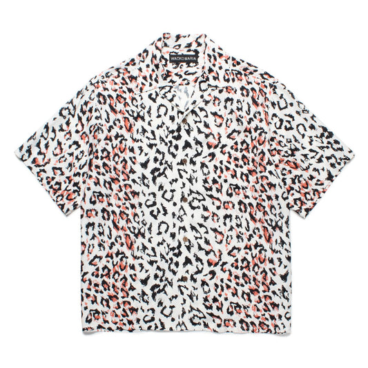 WACKO MARIA(ワコマリア)2025年春夏コレクション「天国東京」から、総柄レオパードハワイアンシャツ、LEOPARD HAWAIIAN SHIRT 25SS-WMS-HI01 ホワイト