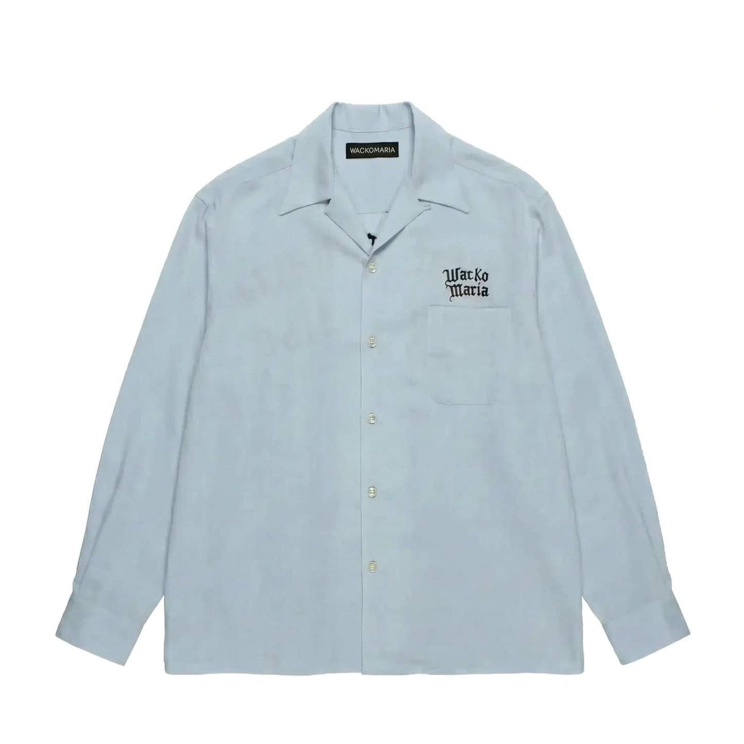 WACKO MARIA(ワコマリア)2026年春夏コレクション「天国東京」から、長袖50's SHIRT L/S (TYPE-2) 26SS-WMS-OC06をライトブルーを入荷。
柔らかな手触りのテンセル生地に、左胸には「WACKO MARIA」の刺繍。