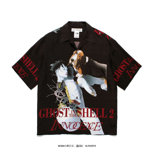 WACKO MARIA2024年春夏コレクション-GHOST IN THE SHELL 2 HAWAIIAN SHIRT (TYPE-1)-INNOCENCE-WM-HI01-BLACK