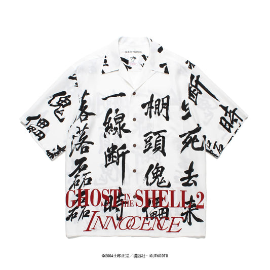 WACKO MARIA2024年春夏コレクション-GHOST IN THE SHELL 2 HAWAIIAN SHIRT (TYPE-3)-INNOCENCE-WM-HI03-WHITE