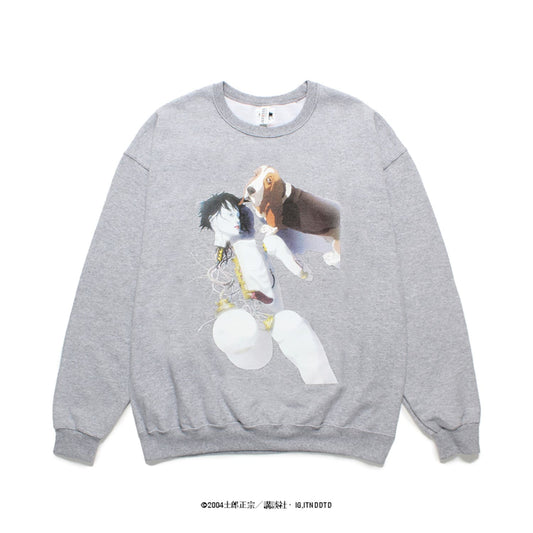 WACKO MARIA2024年春夏コレクション-GHOST IN THE SHELL 2 SWEAT (TYPE-1)-INNOCENCE-WM-SS01-GRAY-FRONT