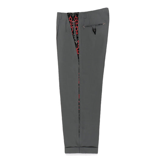 WACKO MARIA2024年春夏コレクション-ウルフズヘッドとのコラボレーションロカビリーパンツ WOLFSHEAD-WM-PT19。フランスの高級生地メーカー「ドーメル」社製のウール100%の生地で仕立て-Side