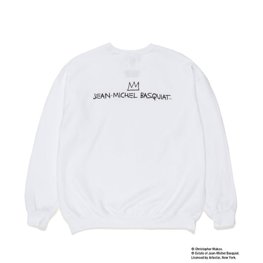 画家の「ジャン=ミシェル・バスキア」とのコラボレーションスウェットシャツ (ホワイト) BASQUIAT-WM-SS05-BACK