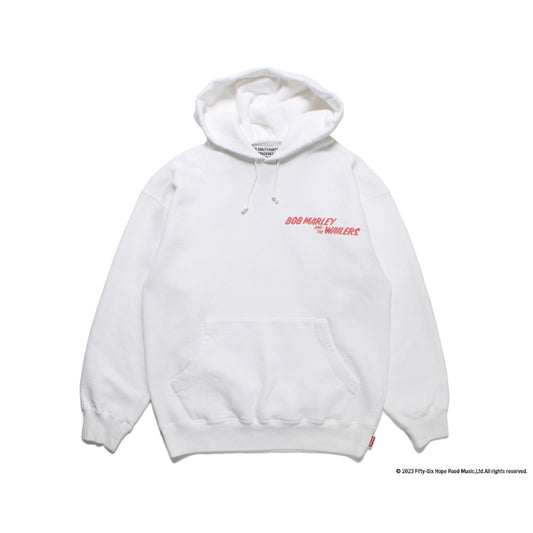 レジェンドレゲエアーティスト「ボブ・マーリー」とのコラボレーションスウェットパーカー (ホワイト) BOBMARLEY-WM-SS09-FRONT