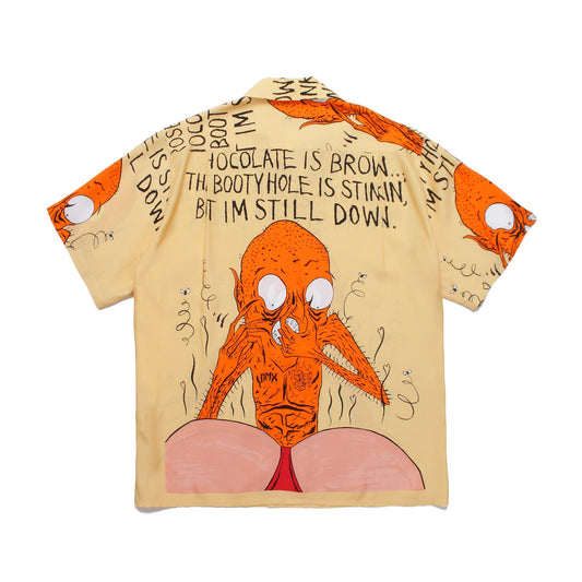 グラフィティアーティストの「ネックフェイス」とのコラボレーションアロハシャツ (タイプ4) NECKFACE-WM-HI13-C BACK