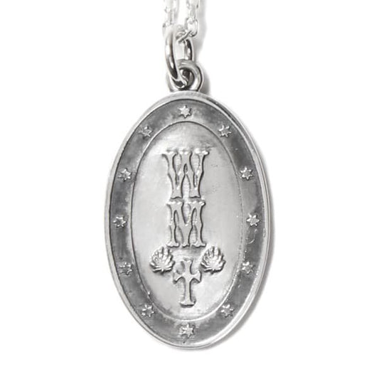 マリア像の造形を施したマリアメダイネックレス タイプ1 (シルバー) WMGP-NL01 裏