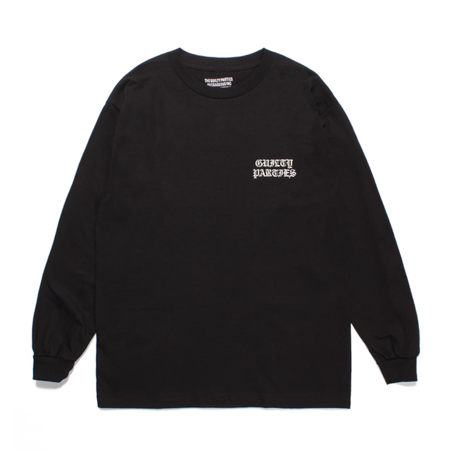 左胸にロゴ刺繡を施したロングスリーブTシャツ タイプ1 23FW-WMT-LT01-BLACK