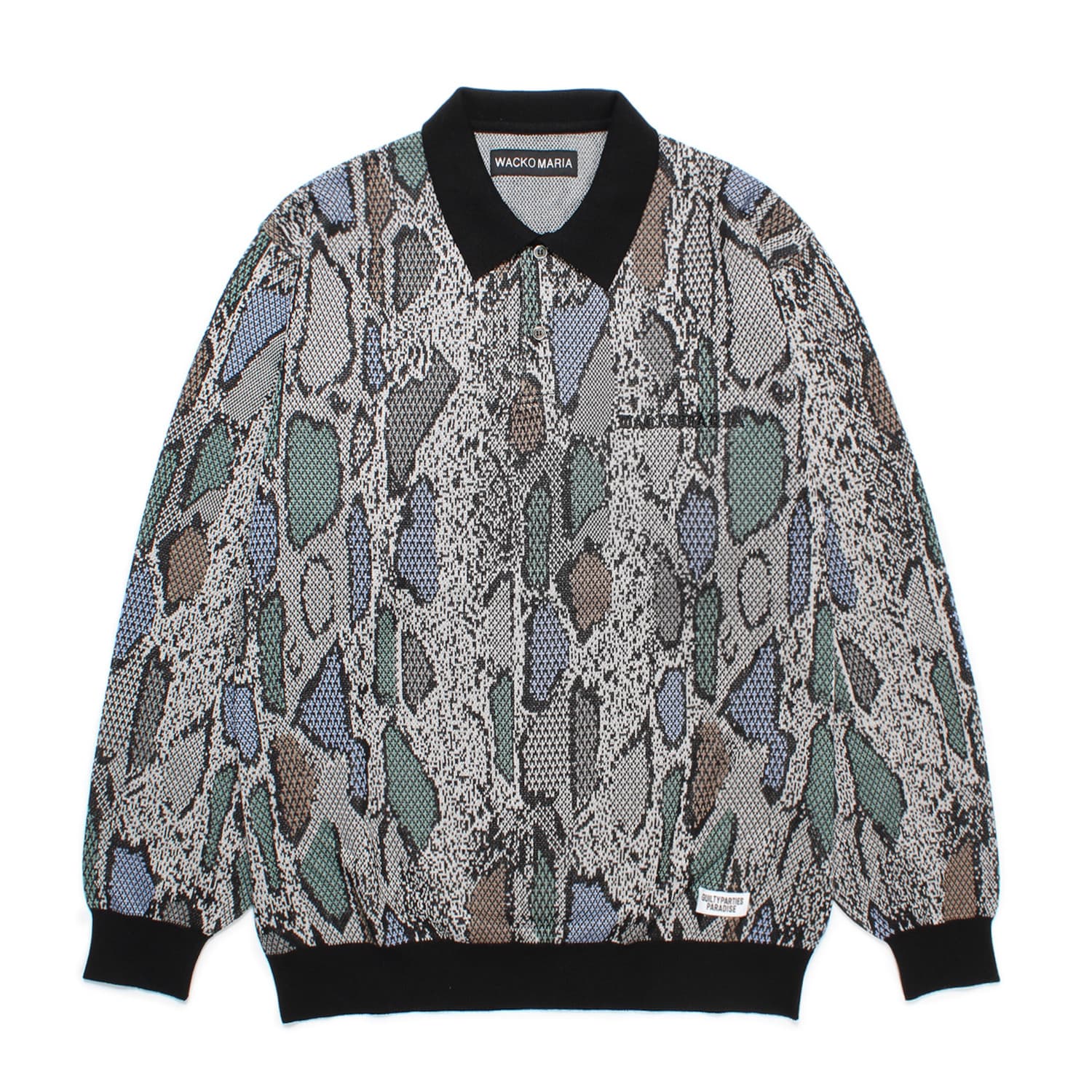 Python Knit Lib Python Long Sleeve Knit Polo Shirt 24FW-WMK-KN14 | WACKOMARIA 2024 Fall ...