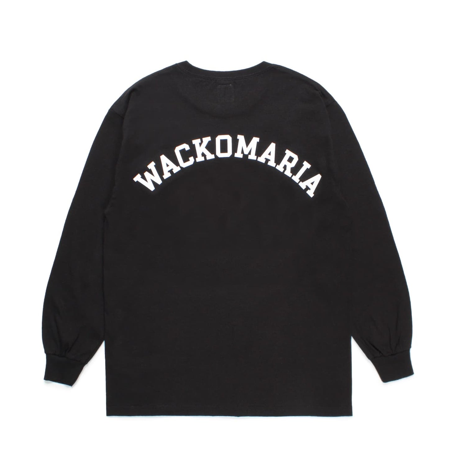 WACKO MARIA(ワコマリア)2024年 秋冬コレクション「天国東京」から、ロングスリーブTシャツLONG SLEEVE T-SHIRT TYPE-3 24FW-WMT-LT06をブラックを入荷致しました。

Alstyle Apparel &amp; Activewear(通称AAA)のTシャツボディを使用し、背中と左胸にWACKO MARIAのロゴをプリント。背面。