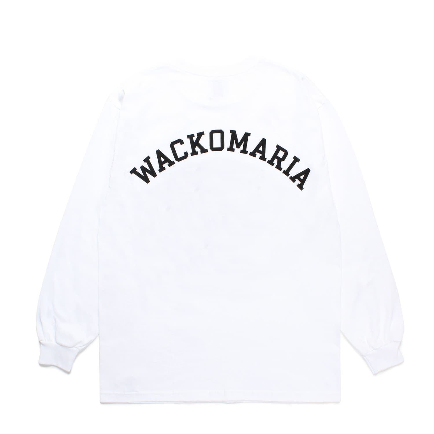 WACKO MARIA(ワコマリア)2024年 秋冬コレクション「天国東京」から、ロングスリーブTシャツLONG SLEEVE T-SHIRT TYPE-3 24FW-WMT-LT06をホワイトを入荷致しました。

Alstyle Apparel &amp; Activewear(通称AAA)のTシャツボディを使用し、背中と左胸にWACKO MARIAのロゴをプリント。背面。