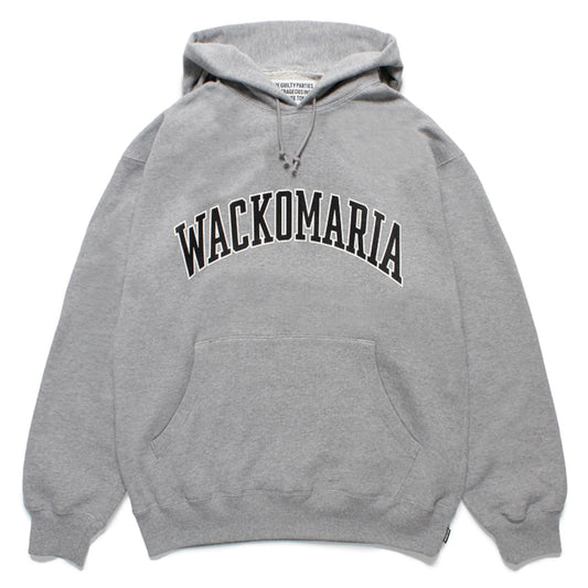 WACKO MARIA2024年春夏コレクション-MIDDLE WEIGHT PULLOVER HOODED SWEAT SHIRT TYPE-1 24SS-WMC-SS12-GRAY