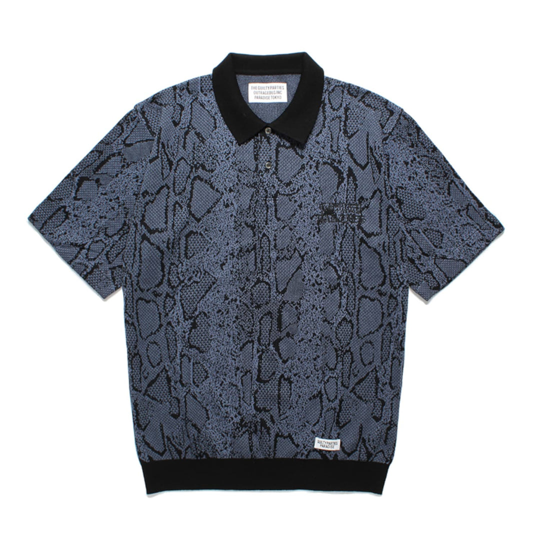 Python knit jacquard polo shirt 24SS-WMK-KN11 | WACKOMARIA 2024 