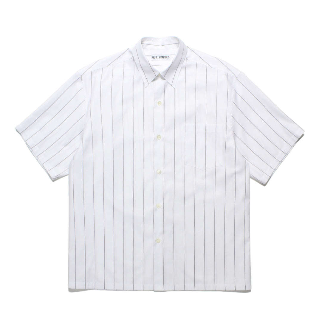 SOCTUS / Striped Regular Collar Shirt (White-Black) 24SS-WMS-RC02 