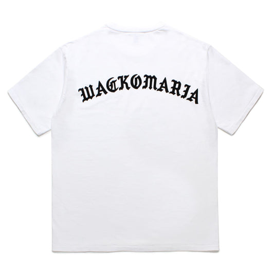 WACKO MARIA2024年春夏コレクション-WASHED HEAVY WEIGHT T-SHIRT (TYPE-5) 24SS-WMT-WT05-WHITE-BACK