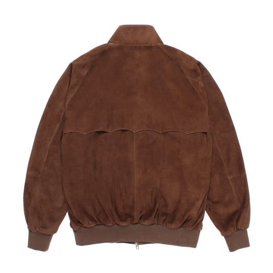 WACKO MARIA（ワコマリア）2025年秋冬コレクション「天国東京」から、イギリス発のブランド「BARACUTA (バラクータ」とのオフィシャルコラボレーションで制作された BARACUTA / SUEDE G9 HARRINGTON JACKET 25FW-WMO-BC01 ブラウンを入荷。背面