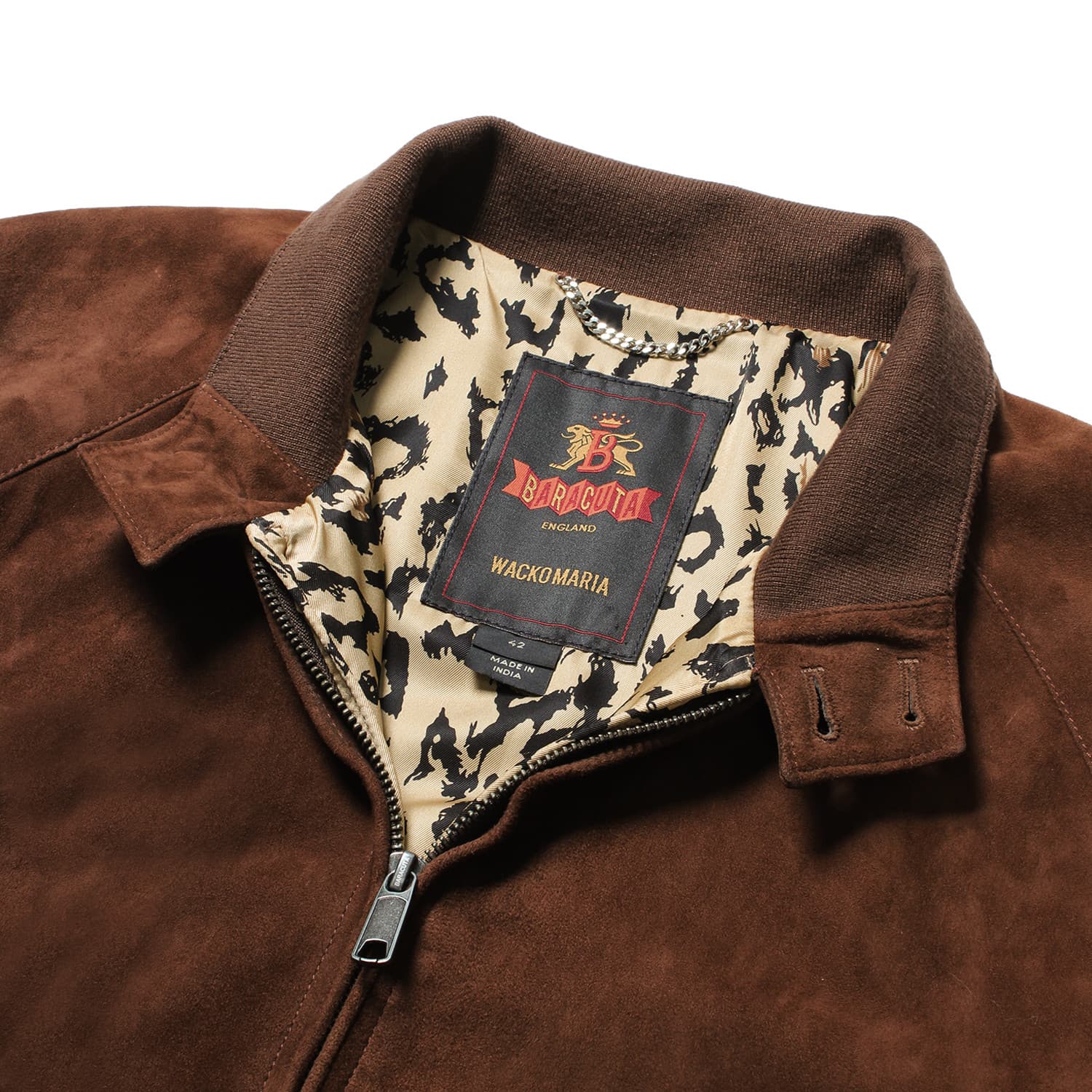 WACKO MARIA（ワコマリア）2025年秋冬コレクション「天国東京」から、イギリス発のブランド「BARACUTA (バラクータ」とのオフィシャルコラボレーションで制作された BARACUTA / SUEDE G9 HARRINGTON JACKET 25FW-WMO-BC01 ブラウンを入荷。UP1