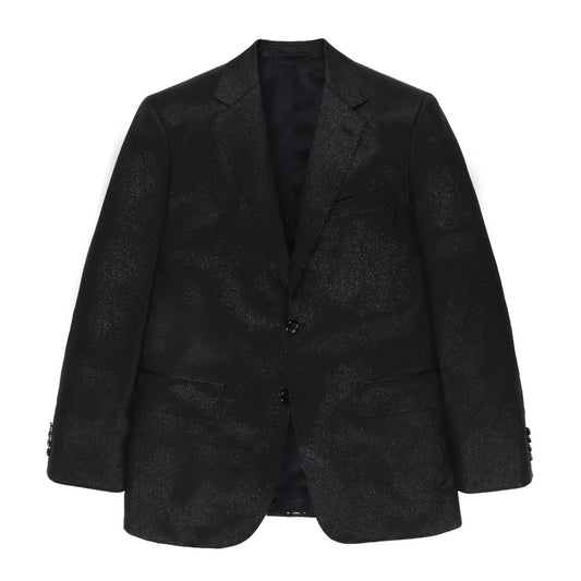 WACKO MARIA（ワコマリア）2025年秋冬コレクション「天国東京」から、フランスの高級生地メーカーDORMEUIL(ドーメル)社製のシルバーラメ生地で仕立てたジャケットとパンツのセットアップDORMEUIL / GLITTER SINGLE BREASTED JACKET 25FW-WMO-SU02。ジャケット。