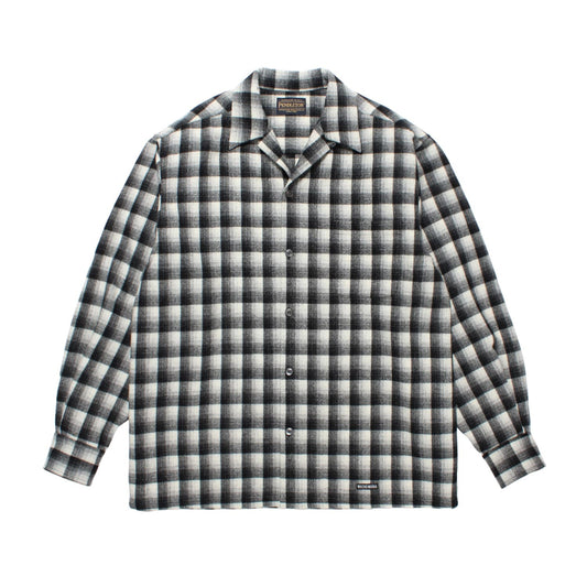 WACKO MARIA（ワコマリア）2025年秋冬コレクション「天国東京」から、1900年代初頭アメリカで創業したウールウェア・ブランケットの老舗ブランド「PENDLETON（ペンドルトン）」社とのコラボレーション。絶妙なグラデーションを持ったオンブレチェック生地で製作されたオープンカラーシャツ、PENDLETON / WOOL OMBRE CHECK OPEN COLLAR SHIRT 25FW-WMS-PE01を入荷。