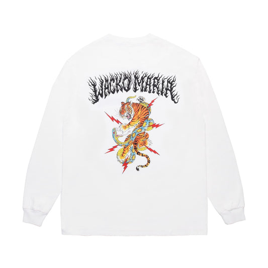 WACKO MARIA（ワコマリア）2025年秋冬コレクション「天国東京」から、TIM LEHI(ティムリーハイ)オフィシャルコラボレーションTシャツ、TIM LEHI / WASHED HEAVY WEIGHT LONG SLEEVE&nbsp;T-SHIRT (TYPE-1) 25FW-WMT-LT01のホワイトを入荷致しました。背面