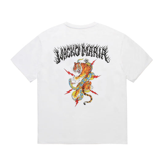 WACKO MARIA（ワコマリア）2025年秋冬コレクション「天国東京」から、TIM LEHI(ティムリーハイ)オフィシャルコラボレーションTシャツ、TIM LEHI / WASHED HEAVY WEIGHT T-SHIRT (TYPE-1) 25FW-WMT-WT04のホワイトを入荷致しました。背面