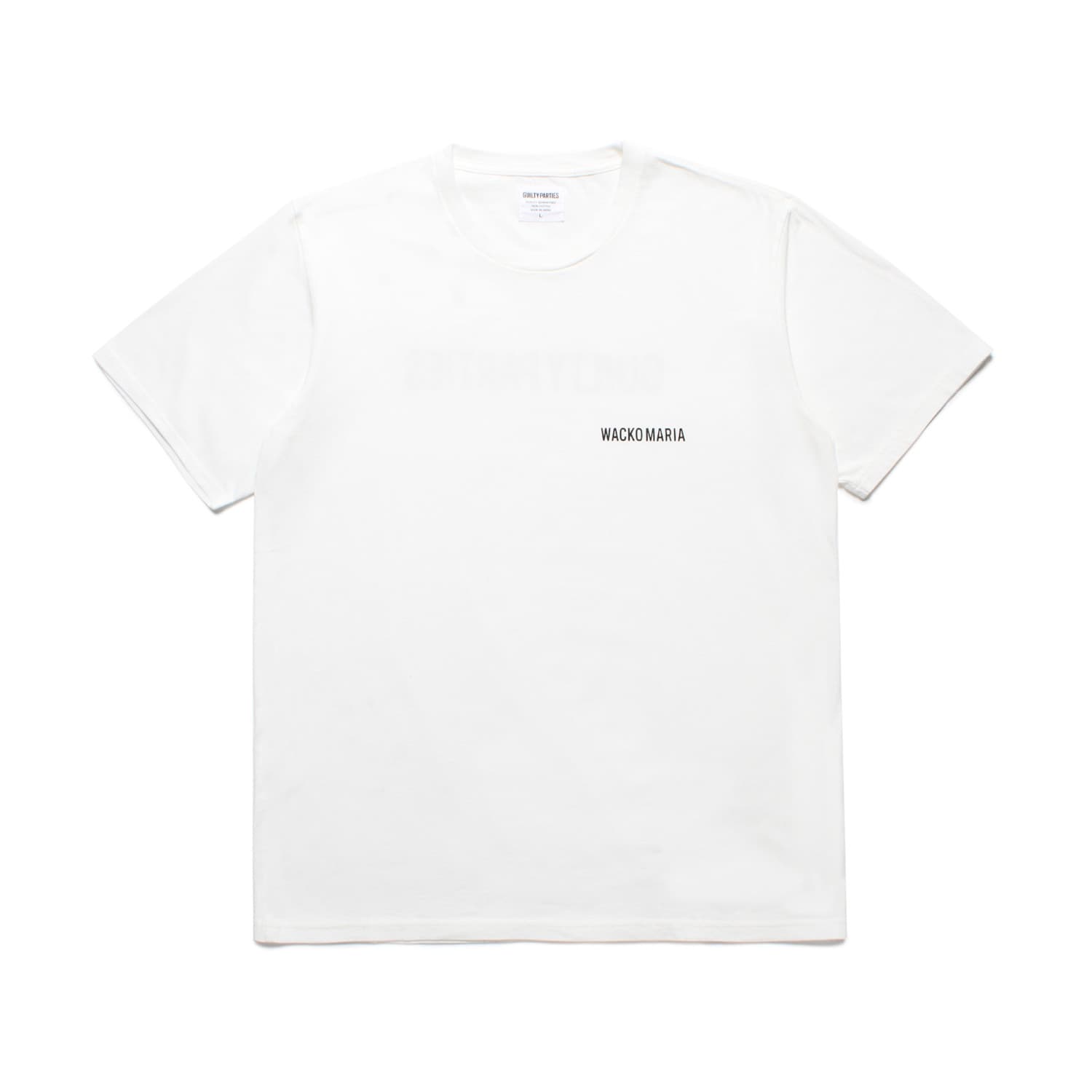 WACKO MARIA(ワコマリア)2025年春夏先行コレクションから、STANDARD T-SHIRT 25SSE-WMT-ST02のホワイト。前面。