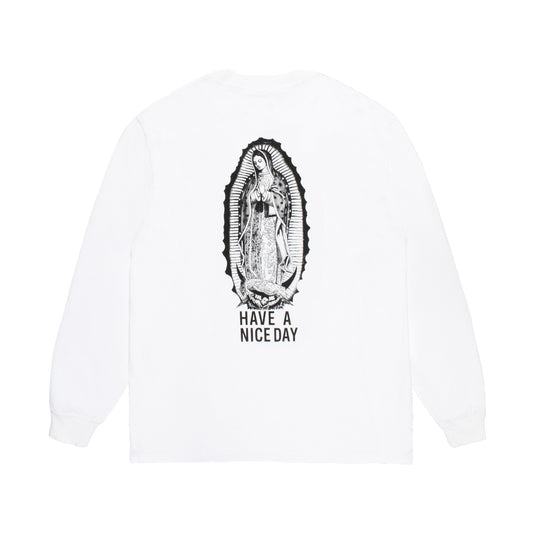 WACKO MARIA（ワコマリア）2026年春夏先行コレクションから、WASHED HEAVY WEIGHT LONG SLEEVE&nbsp;T-SHIRT (TYPE-1) 26SSE-WMT-LT01のホワイト背面
