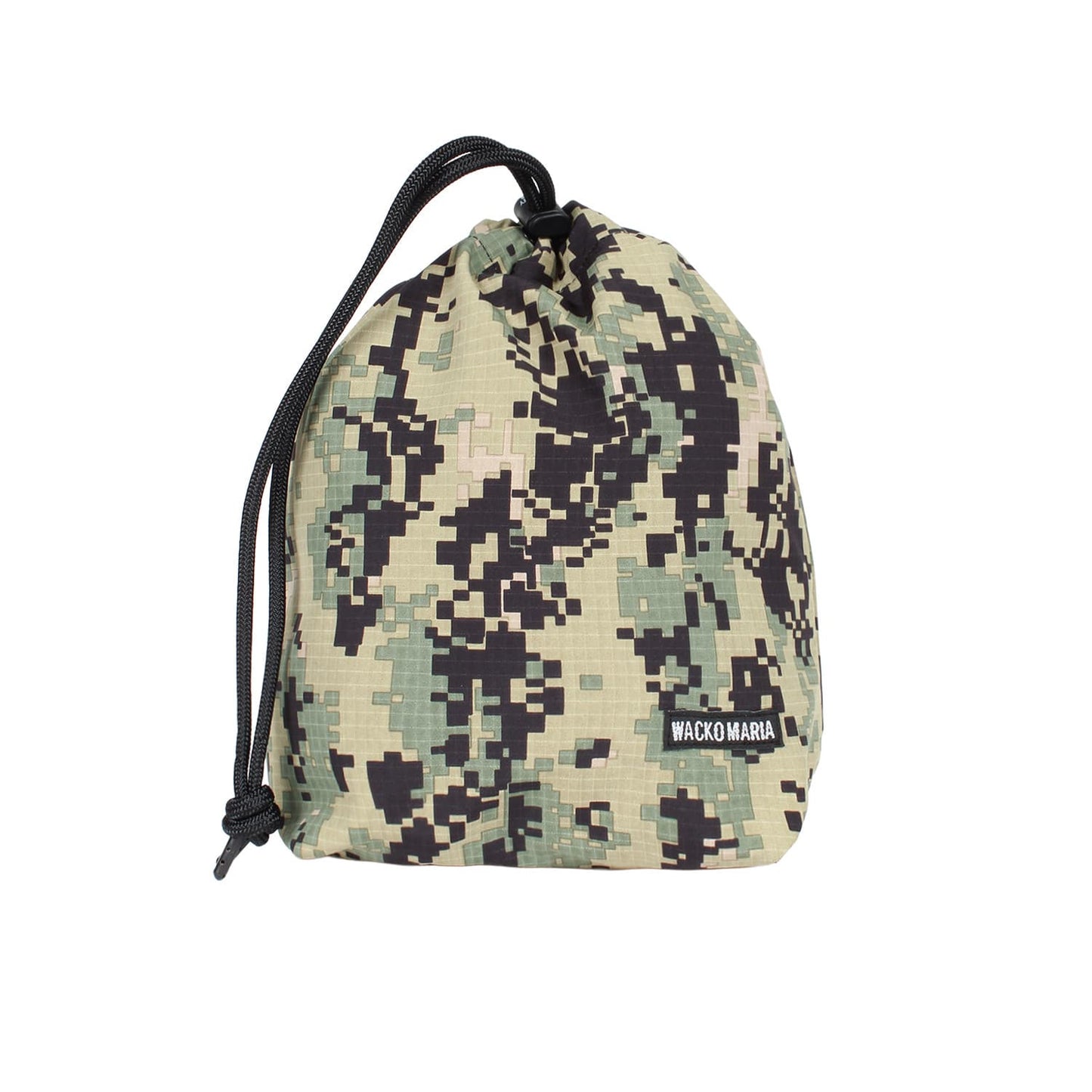 WACKO MARIA（ワコマリア）2026年春夏コレクション「天国東京」から、デジタルカモフラージュ柄のコットン生地で製作された巾着型ポーチDIGITAL CAMO&nbsp;DRAWSTRING BAG 26SS-WMA-BG16を入荷しました。