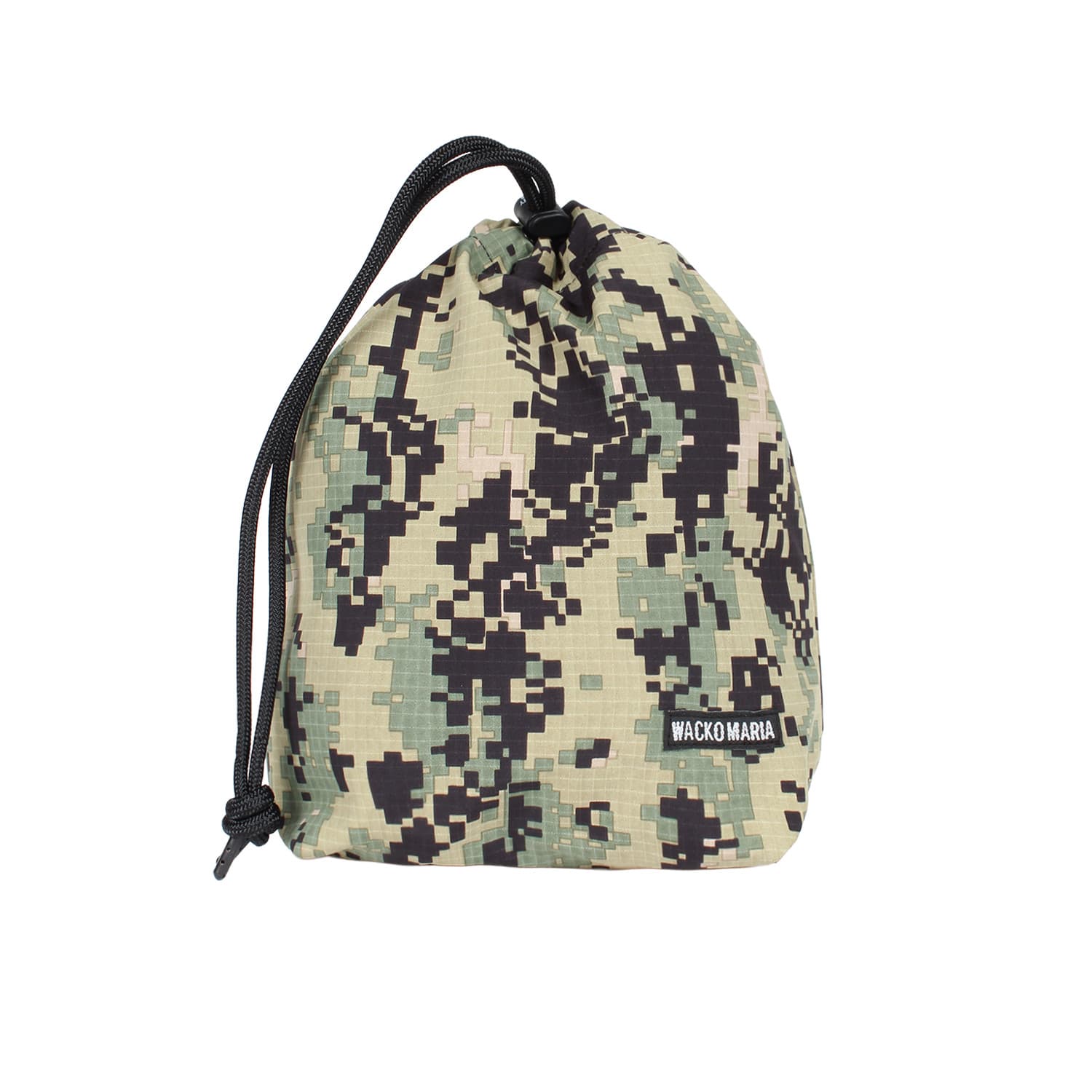 WACKO MARIA（ワコマリア）2026年春夏コレクション「天国東京」から、デジタルカモフラージュ柄のコットン生地で製作された巾着型ポーチDIGITAL CAMO&nbsp;DRAWSTRING BAG 26SS-WMA-BG16を入荷しました。