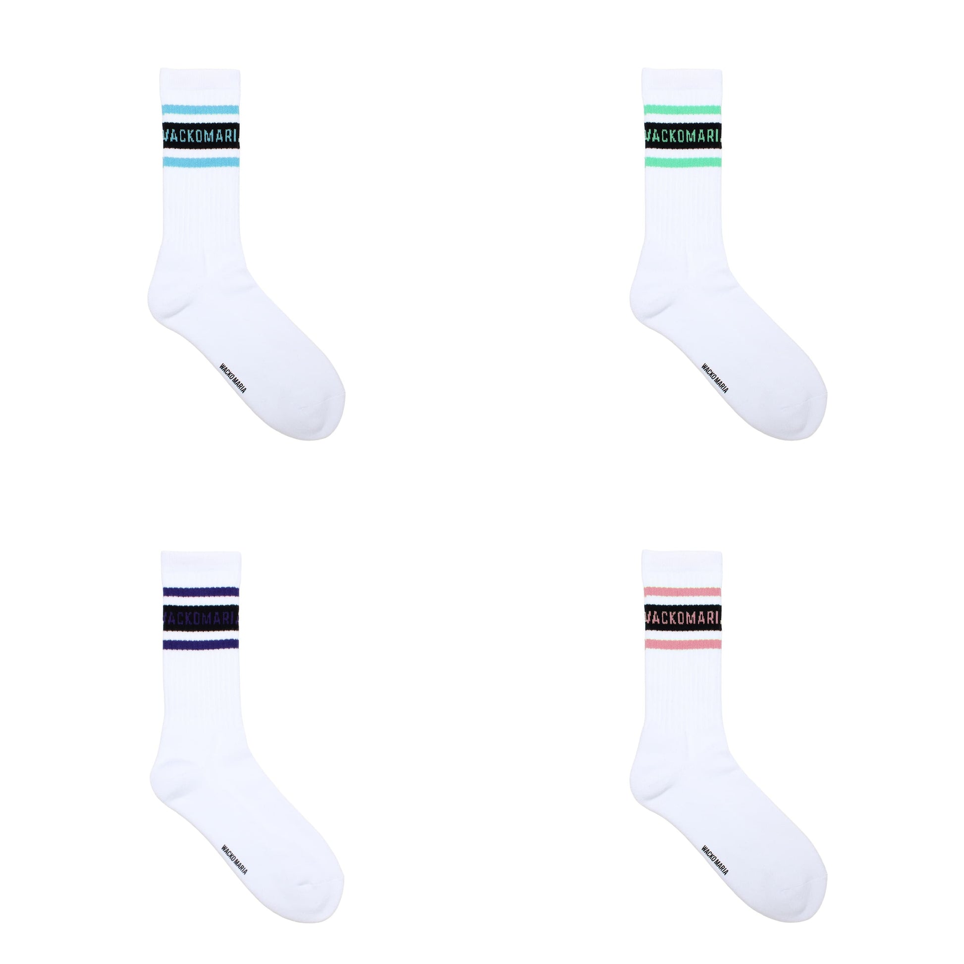 WACKO MARIA（ワコマリア）2026年春夏コレクション「天国東京」から、ポリウレタン混の伸縮性のあるスポーツソックス&nbsp;LOGO JACQUARD SOCKS 26SS-WMA-SS02を4色入荷致しました。

しっかりとした厚みを持ち伸縮性に優れたボディーに「WACKO MARIA」のロゴを織り込んだスポーツソックス。
スニーカーとの相性は抜群です。