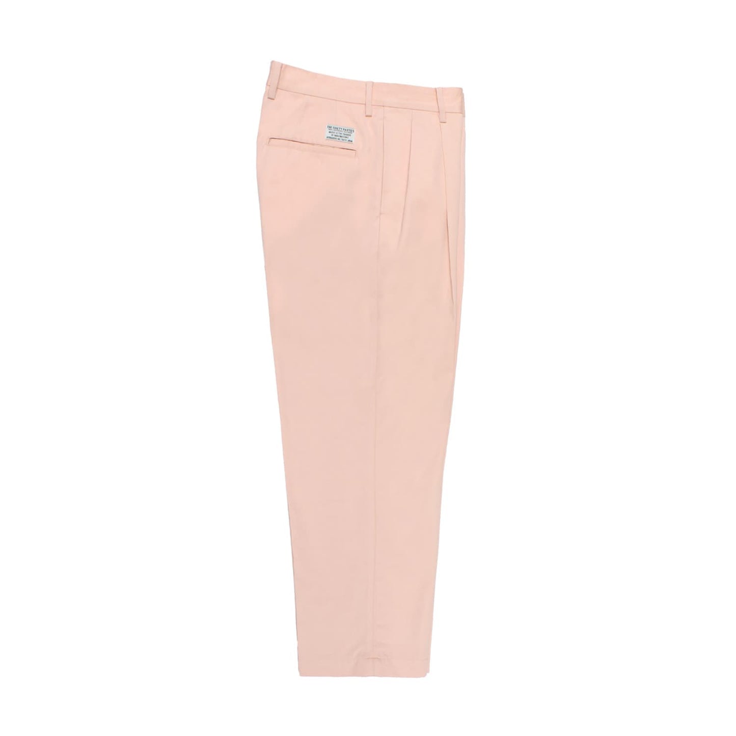 WACKO MARIA（ワコマリア）2026年春夏コレクション「天国東京」から、イタリアの世界的な老舗リネンメーカーSOLBIATI(ソルビアッティ)社とのコラボレーショントラウザー SOLBIATI / DOUBLE PLEATED TROUSERS | 26SS-WMP-PT10のピンク。側面