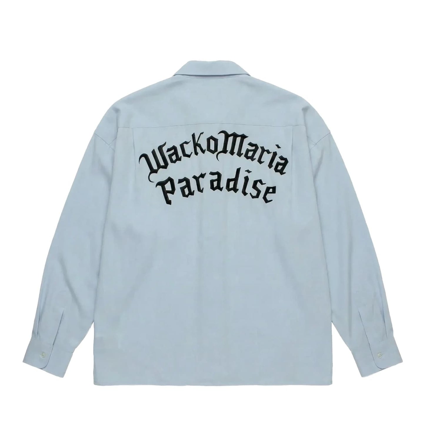 WACKO MARIA(ワコマリア)2026年春夏コレクション「天国東京」から、長袖50's SHIRT L/S (TYPE-2) 26SS-WMS-OC06をライトブルーを入荷。
柔らかな手触りのテンセル生地に、背中には「WACKO MARIA PARADISE」の刺繍。