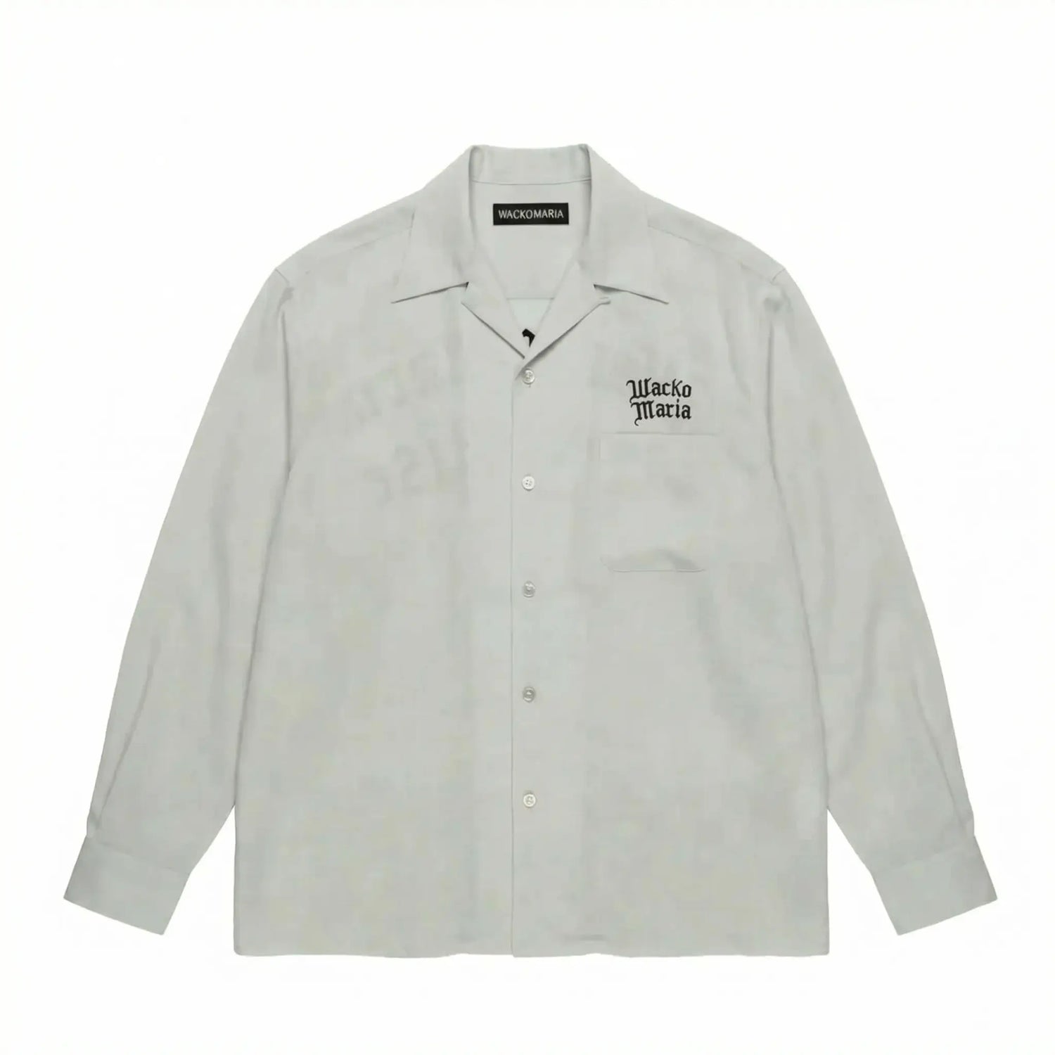 WACKO MARIA(ワコマリア)2026年春夏コレクション「天国東京」から、長袖50's SHIRT L/S (TYPE-2) 26SS-WMS-OC06をライトグレーを入荷。
柔らかな手触りのテンセル生地に、左胸には「WACKO MARIA」の刺繍。