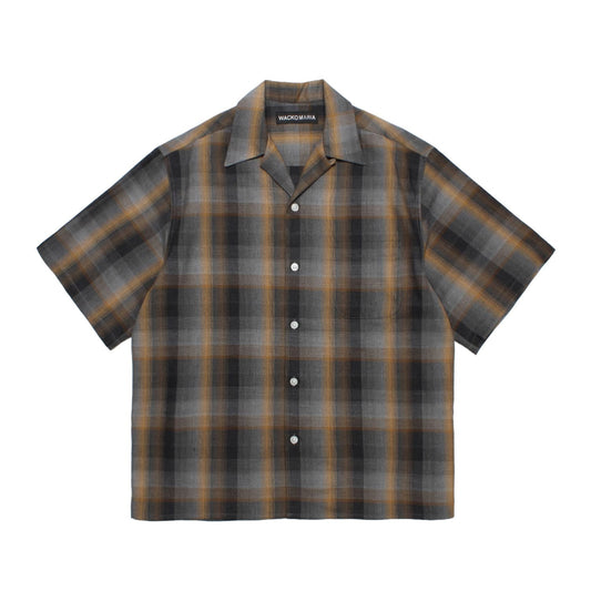 WACKO MARIA（ワコマリア）2026年春夏コレクション「天国東京」から、ワコマリアが得意とする絶妙なグラデーションを持つレーヨン100％のオンブレチェック生地で制作された、OMBRE CHECK OPEN COLLAR SHIRT (TYPE-1) 26SS-WMS-OC09グレー