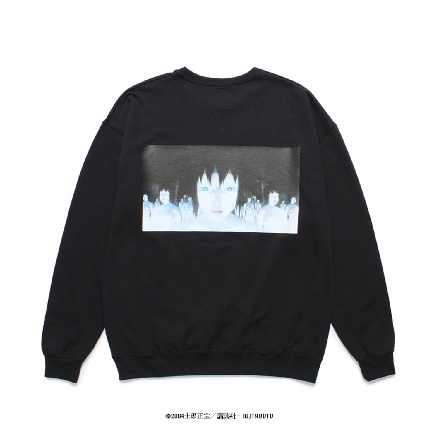 WACKO MARIA2024年春夏コレクション-GHOST IN THE SHELL 2 SWEAT (TYPE-2)-INNOCENCE-WM-SS02-BLACK-BACK