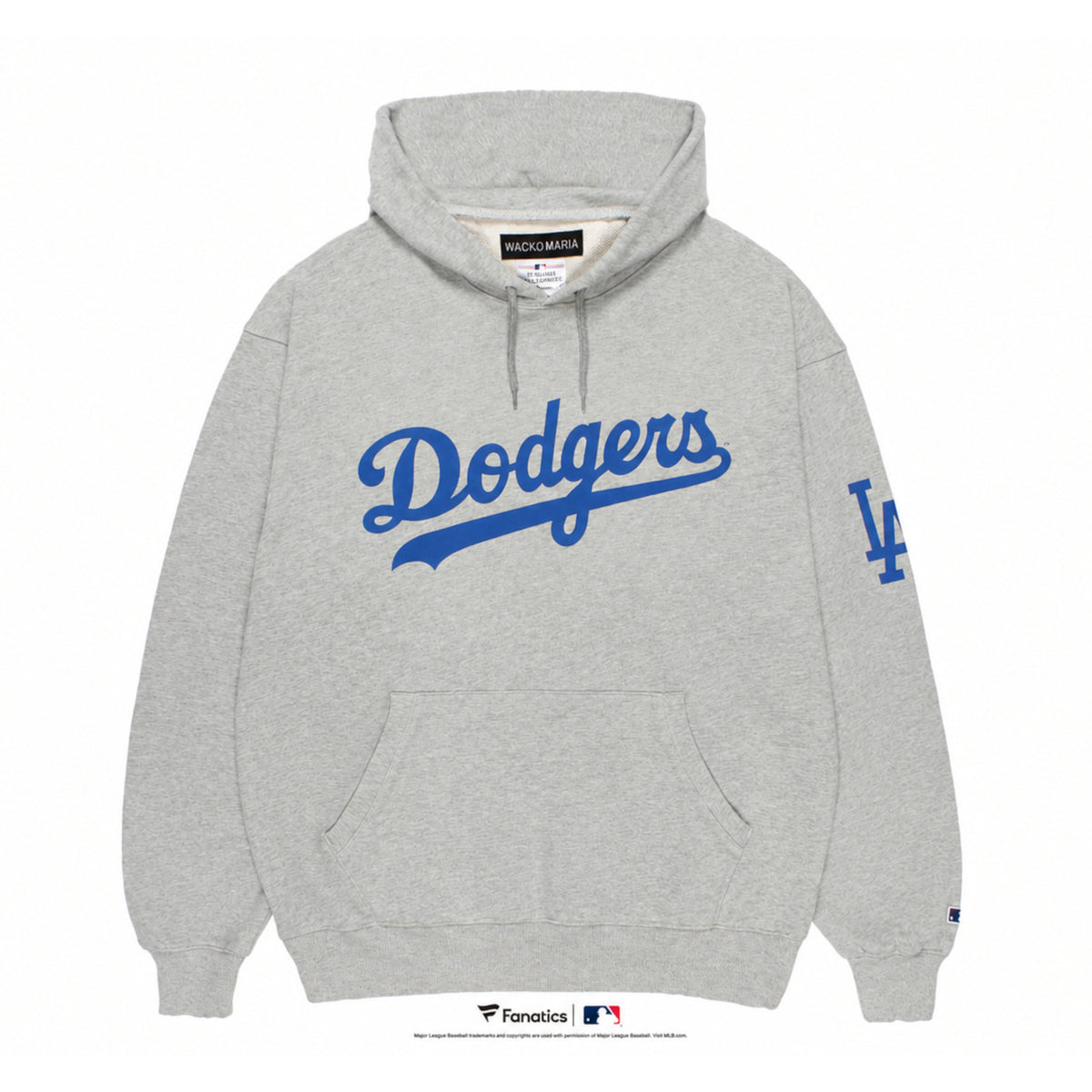WACKO MARIA（ワコマリア）2026年秋冬コレクション「天国東京」から、世界最高峰のプロ野球リーグである「MLB」とのオフィシャルコラボレーションスウェットパーカー MLB / HOODED SWEAT SHIRT MLB-WM-SS02のグレー前面