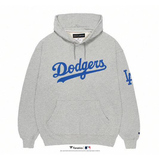 WACKO MARIA（ワコマリア）2026年秋冬コレクション「天国東京」から、世界最高峰のプロ野球リーグである「MLB」とのオフィシャルコラボレーションスウェットパーカー MLB / HOODED SWEAT SHIRT MLB-WM-SS02のグレー前面