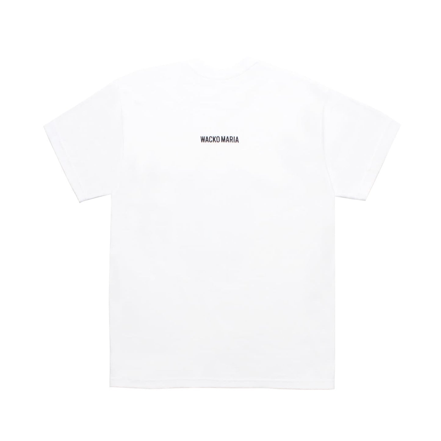 WACKO MARIA(ワコマリア)2025年秋冬先行コレクションから、映画「THE DARK KNIGHT TRILOGY」とのオフィシャルコラボレーションTシャツ、THE DARK KNIGHT TRILOGY / T-SHIRT (TYPE-1) TDKT-WM-TEE09のホワイト。背中にWACKO MARIAのロゴ刺繍。