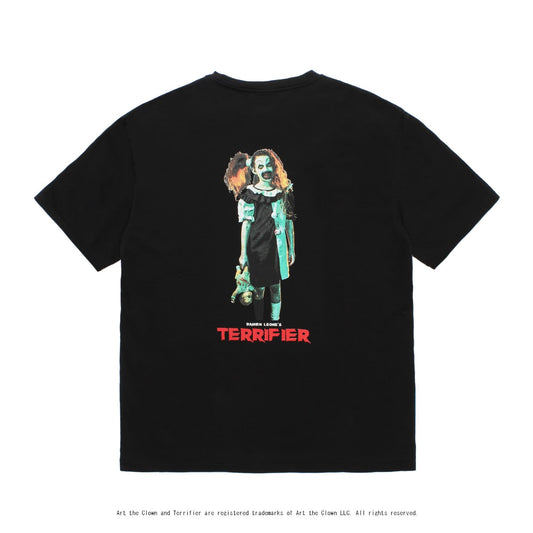 WACKO MARIA（ワコマリア）2025年秋冬コレクション「天国東京」から、スラッシャーホラー映画「TERRIFIER（テリファー）」とのオフィシャルコラボレーションTシャツ、TERRIFIER / WASHED HEAVY WEIGHT T-SHIRT (TYPE-4) TERRIFIER-WM-WT04のブラック背面