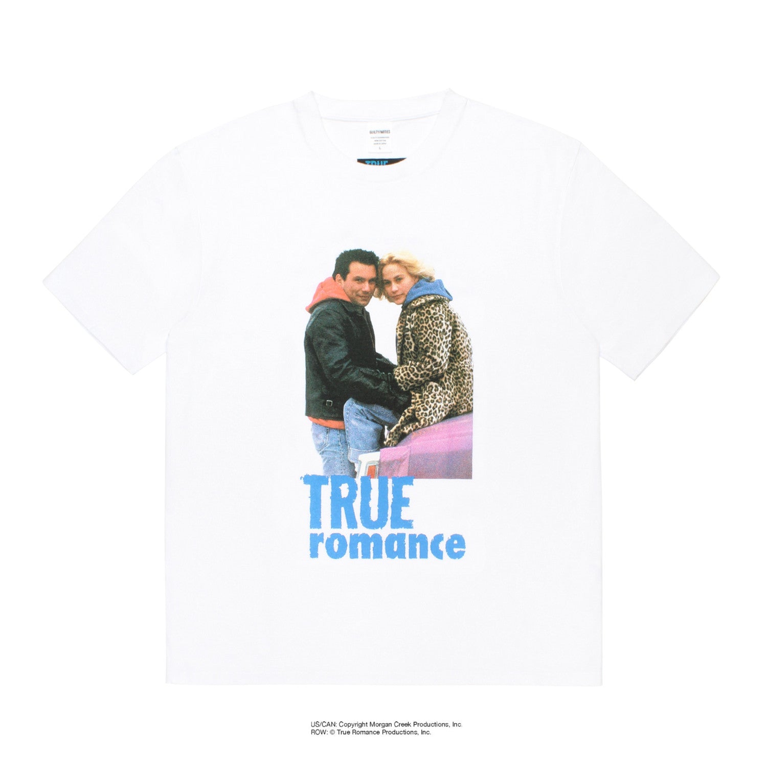 WACKO MARIA（ワコマリア）2026年秋冬コレクション「天国東京」から、1993年のアメリカ映画「TRUE ROMANCE(トゥルー・ロマンス)」とのオフィシャルコラボレーションTシャツ TRUE ROMANCE / WASHED HEAVY WEIGHT CREW NECK T-SHIRT (TYPE-3) TR-WM-WT03のホワイト前面